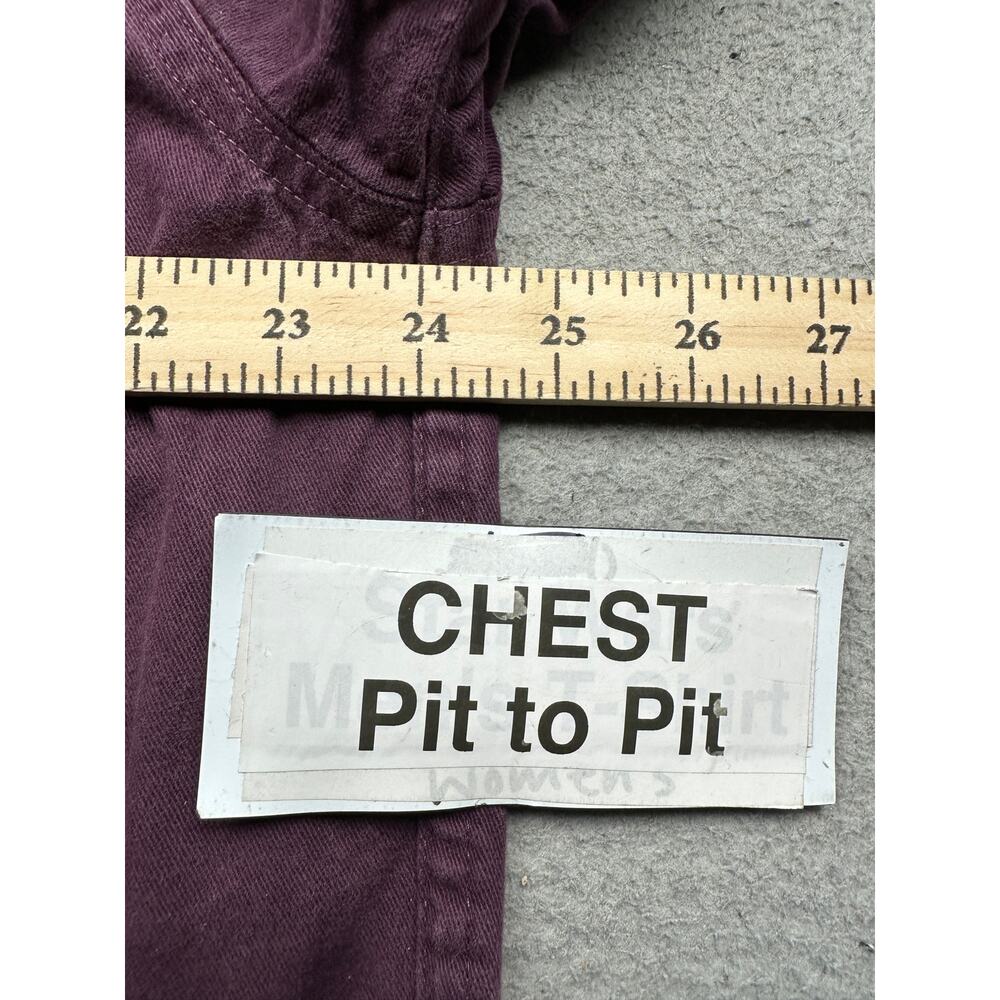 Vintage 90s Eddie Bauer Twill Button Shirt Mens Large Tall LT Purple Long Sleeve - Picture 3 of 8